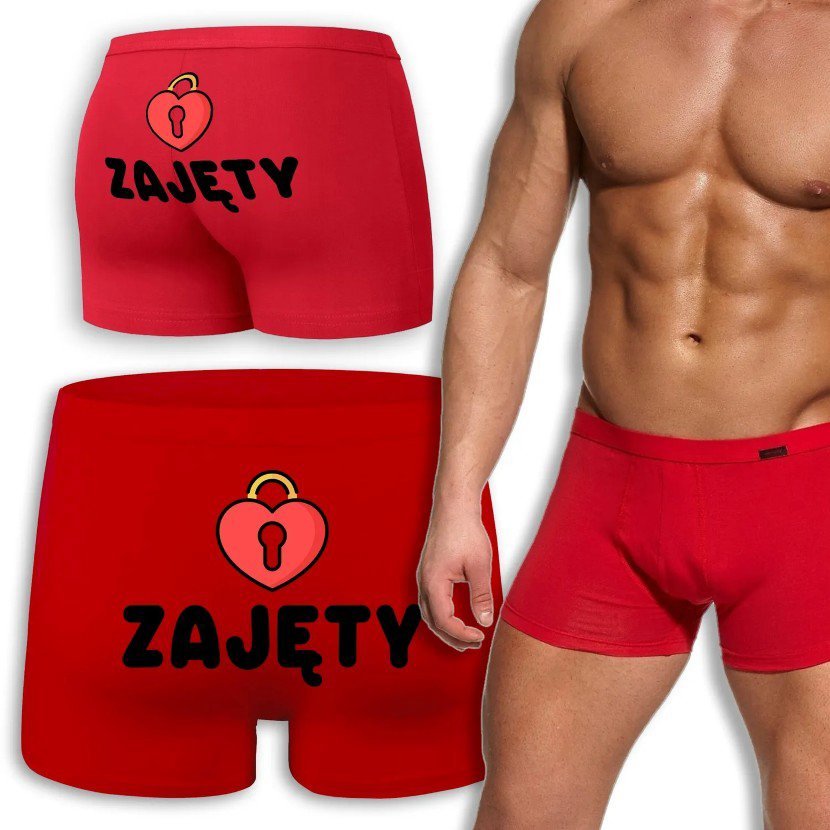 Bokserki Czerwone Na Walentynki ZAJĘTY Wzory - XL