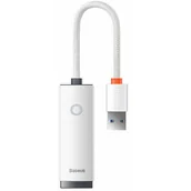 Karty sieciowe - Baseus Lite Series zewnętrzna karta sieciowa USB-A - RJ-45 1Gbps (1000Mbps) biały (WKQX000102) - miniaturka - grafika 1
