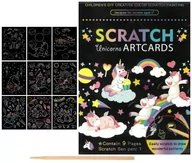 Zabawki kreatywne - Obrazek do zdrapywania Jednorożce 9 sztuk - miniaturka - grafika 1