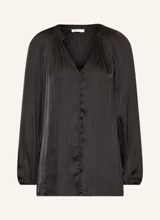 Mrs & Hugs Bluzka Satynowa schwarz - Bluzki damskie - miniaturka - grafika 1