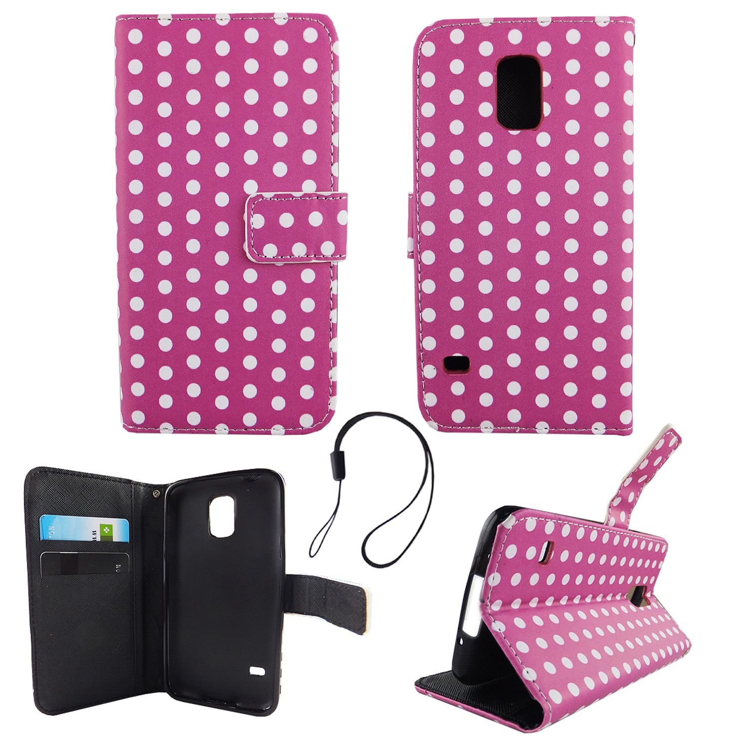 Etui na telefon komórkowy Etui na telefon komórkowy Samsung Galaxy S5 / S5 Neo Polka Dot Purple White