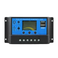 Akcesoria do kolektorów i fotowoltaiki - Solarny regulator ładowania 60A LCD+USB na panel PV o napięciu do 25V - miniaturka - grafika 1