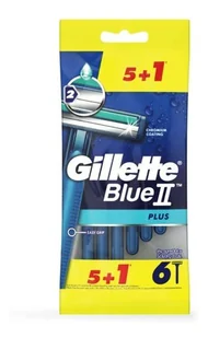 Gillette, Blue II Plus, Jednorazowe maszynki do golenia dla mężczyzn. 6 szt. - Maszynki do golenia i wkłady - miniaturka - grafika 1