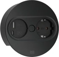 Gniazdka elektryczne - Bachmann BACHMANN TWIST 2 1xCEE7/3 1xUSB A/C 22W 2,0m AEH RAL9005 30GE rond - miniaturka - grafika 1