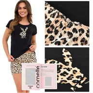 Piżamy damskie - Cornette Piżama Damska Krótki Rękaw Nadruk Panterka Bawełna Rozmiar XL - miniaturka - grafika 1