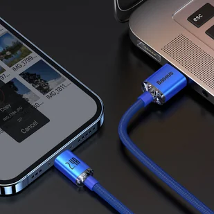 Baseus Crystal Shine Series kabel przewód USB do szybkiego ładowania i transferu danych USB Typ A - Lightning 2,4A 1,2m niebieski (CAJY000003) - Kable USB - miniaturka - grafika 8