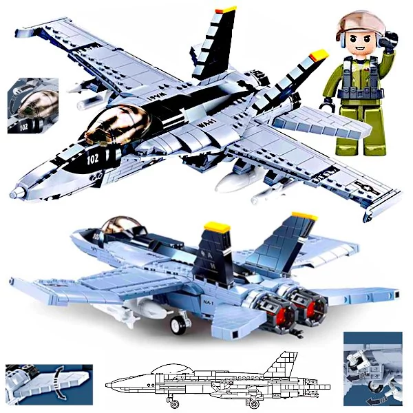 Klocki Myśliwiec F/A-18E/F Super Hornet Samolot