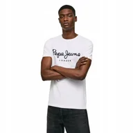 Koszulki męskie - Pepe Jeans Koszulka Męska T-shirt Original Stretch N Future Biała R.xxl - miniaturka - grafika 1