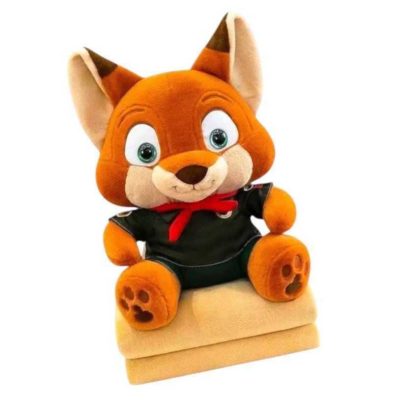 PLUSZOWA MASKOTKA NICK WILDE ZWIERZOGRÓD 40 CM + MIĘKKI KOC 100x180 CM – ZESTAW 2w1 PRZYTULANKA DLA DZIECI
