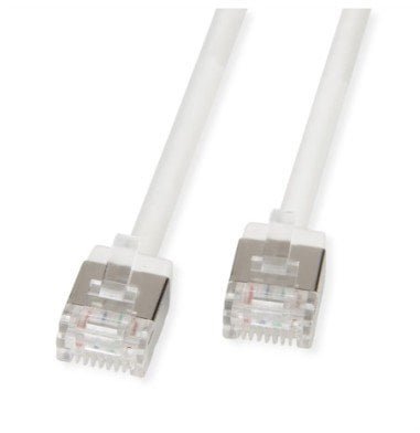 ROLINE U/FTP Data Center Patch Cord Cat.6A Class EA, LSOH, Slim, Ultra Short Connector, biały, 5 m