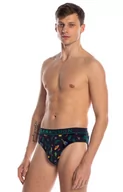 Majtki męskie - Bawełniane slipy męskie 2-pack M-1003SD, Kolor granatowy-wzór, Rozmiar L, LAMA - Intymna - miniaturka - grafika 1