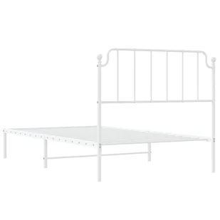 Metalowa rama łóżka z wezgłowiem, biała, 107x203 cm Lumarko! - Łóżka - miniaturka - grafika 8