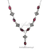 Naszyjniki - ankabizuteria.pl Naszyjnik srebrny Granaty oraz Markazyty sensualna k - miniaturka - grafika 1