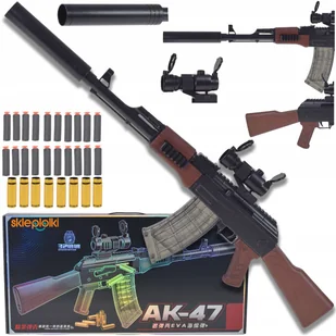 DUŻY KARABIN NA STRZAŁKI PIANKI EVA ZABAWKA KAŁASZNIKOW REPLIKA DLA DZIECI - Zabawki militarne - miniaturka - grafika 1