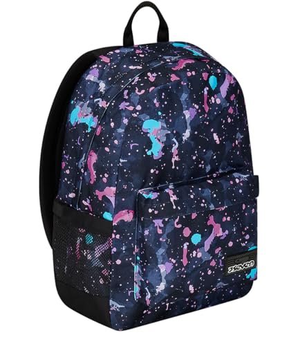 Seven Ischoolpack jednokomorowy plecak, niebieski i różowy, z wbudowanym bankiem Pawer Bank i wtyczką USB, kieszenią na butelkę, plecak szkolny i podróżny, dla dzieci i młodzieży, Różowy, Taglia
