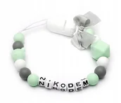 Akcesoria do smoczków - Silikonowa zawieszka z imieniem NIKODEM upominek - miniaturka - grafika 1