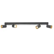 Lampy sufitowe - Parma lampa sufitowa z pilotem 4xGU10 + 1xLED czarna LP-0703/4C BK - miniaturka - grafika 1