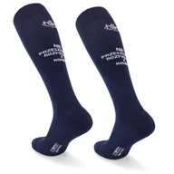 Skarpetki damskie - COMODO śmieszne podkolanówki jeździeckie Rozmawiam z Koniem 39-42. Cienkie bawełniane skarpety wiosna lato, ciemny niebieski. dla niej i niego - miniaturka - grafika 1