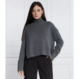Calvin Klein Wełniany golf | Regular Fit | z dodatkiem kaszmiru - Swetry damskie - miniaturka - grafika 1