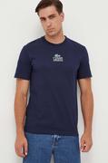 Koszulki męskie - Lacoste t-shirt bawełniany kolor granatowy z nadrukiem - miniaturka - grafika 1