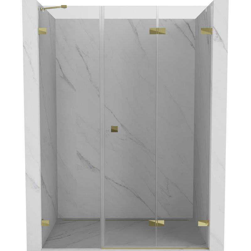 Mexen Lunar-F drzwi prysznicowe składane prawe 120 cm, transparent, złote - 836S-120-050-50-00-P