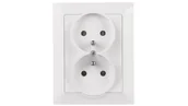 Gniazdka elektryczne - Timex Gniazdo Medium 2x2P+Z białe - miniaturka - grafika 1