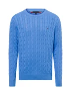 Swetry męskie - Tommy Hilfiger Męski sweter Mężczyźni drobna dzianina niebieski jednolity, M - miniaturka - grafika 1