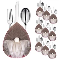 Ozdoby bożonarodzeniowe - Kieszonka na sztućce 10szt. świąteczne etui, skrzaty ozdoba świąteczna - miniaturka - grafika 1