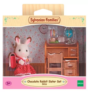 Sylvanian Families Zestaw z siostrą królików z czekoladowymi uszkami biurko 5016 - Figurki dla dzieci - miniaturka - grafika 1