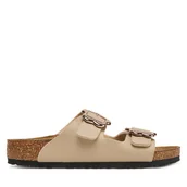 Buty dla chłopców - Klapki Birkenstock Arizona Flower Buckle Kids 1030419 S Beżowy - miniaturka - grafika 1