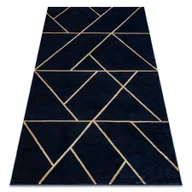 Dywany - Dywan EMERALD ekskluzywny 1012 glamour, stylowy geometryczny granatowy / złoty niebieski 160x220 cm - miniaturka - grafika 1