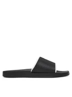 Klapki i japonki męskie - Calvin Klein Jeans Klapki Slide Rubber Neoprene Text YM0YM01234 Czarny - miniaturka - grafika 1