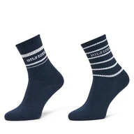 Skarpetki damskie - Zestaw 2 par wysokich skarpet damskich Tommy Hilfiger 701236457 Granatowy - miniaturka - grafika 1
