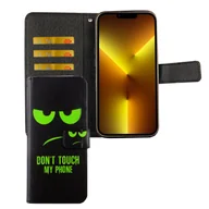 Etui i futerały do telefonów - Etui na telefon komórkowy Apple iPhone 13 Pro Max Etui ochronne z klapką i miejscem na kartę, kolor: Dont Touch My Phone Green - miniaturka - grafika 1