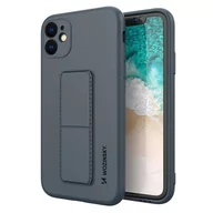 Etui i futerały do telefonów - Wozinsky Kickstand Case elastyczne silikonowe etui z podstawką iPhone 11 Pro Max granatowy - miniaturka - grafika 1