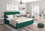 Łóżka - Łóżko Tapicerowane Lanciano 160X200 Z Pojemnikiem Jaguar 2185 Zielone - miniaturka - grafika 1