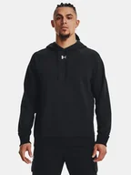 Bluzy męskie - Męska bluza z kieszenią kangurka Rival Fleece Under Armour 1379757-001 Czarny - miniaturka - grafika 1