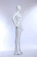 Manekiny wystawowe - YM6-7-6 piękny kobiecy abstrakcyjny biały matowy lakierowany manekin manekin okienny - miniaturka - grafika 1