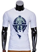 Koszulki męskie - T-shirt męski z nadrukiem - biały S815 - miniaturka - grafika 1