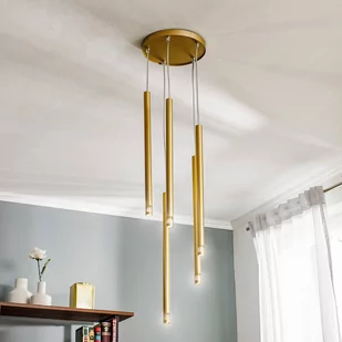 Sigma Sopel Laser lampa wisząca 5-punktowa złota 33230 33230 - Lampy sufitowe - miniaturka - grafika 2