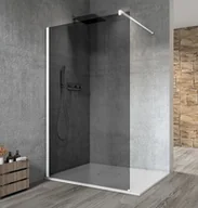 Kabiny prysznicowe - GELCO Kabina prysznicowa narożna VARIO WHITE WALK IN 110x200 profil biały mat szkło dymione z powłoką Coated Glass bez wspornika GX1311GX1015 - miniaturka - grafika 1