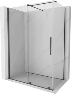 Mexen Velar kabina prysznicowa rozsuwana 160x75 cm, transparent, gun gray szczotkowany - 871-160-075-01-66 - Kabiny prysznicowe - miniaturka - grafika 1