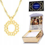 Naszyjniki - Złoty Naszyjnik 925 Rozeta z Kwiatem Kwiat Rose Rozetka Ażur Kwiatek NADRUK - miniaturka - grafika 1