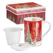 Kubki - Kubek Z Zaparzaczem 300 Ml Porcelanowy W Pudełku Ozdobnym Natale Villa Italia - miniaturka - grafika 1