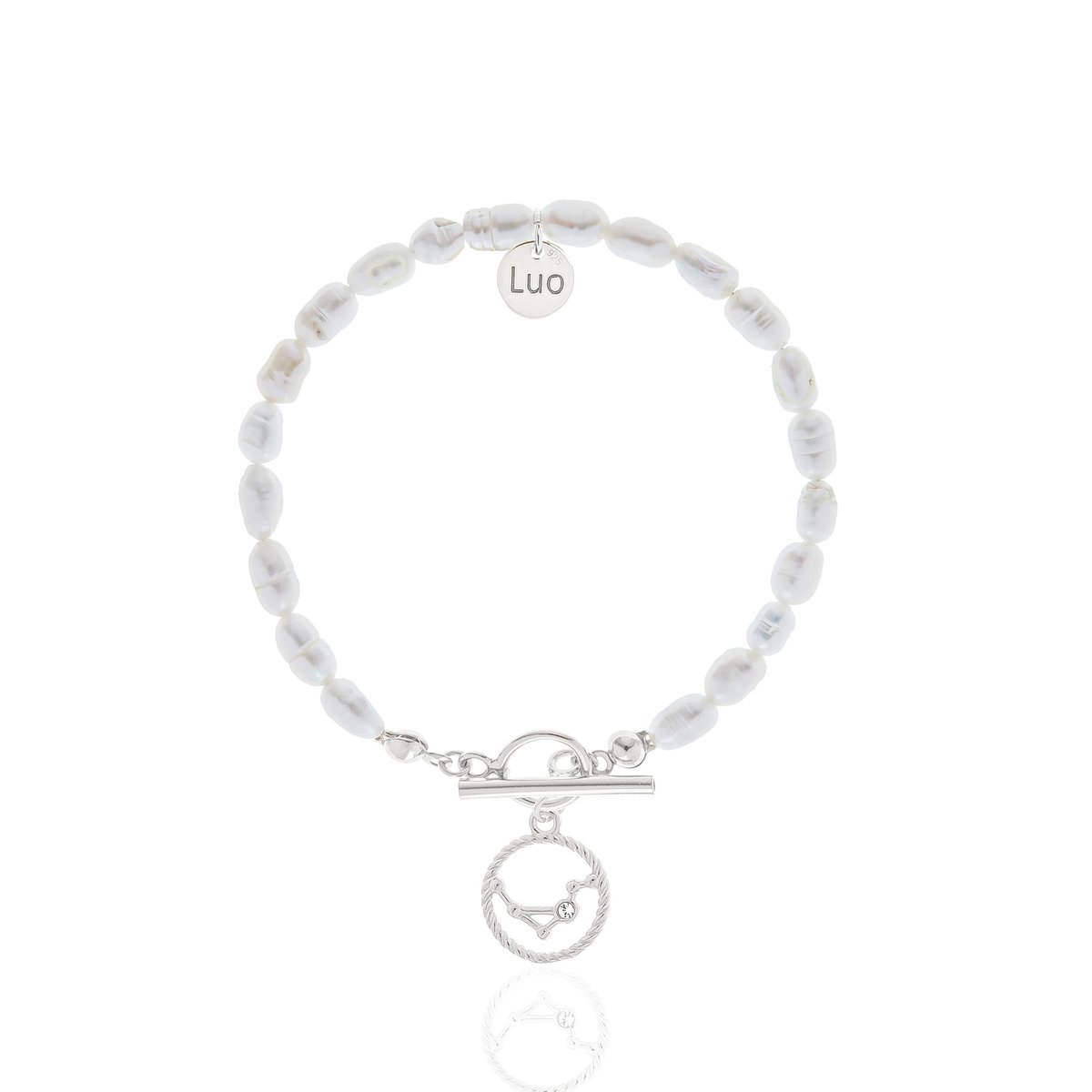 Bransoletka z naturalnych pereł ze znakiem zodiaku