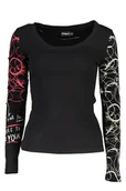Koszulki i topy damskie - DESIGUAL DAMSKA KOSZULKA Z DŁUGIM RĘKAWEM CZARNA - miniaturka - grafika 1