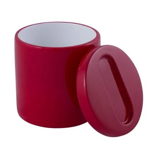 Pojemnik kosmetyczny BIU czerwony + biały 6,7 x 6,7 x 16,3 cm AWD Interior - Pojemniki łazienkowe - miniaturka - grafika 1