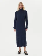 Sukienki - Tommy Hilfiger Sukienka dzianinowa WW0WW46429 Granatowy Slim Fit - miniaturka - grafika 1
