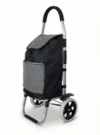 Torby i wózki na zakupy - Wózek na zakupy Trolej ST300 czarno-szary klapa z klamrą wodoodporny kieszeń chłodząca - miniaturka - grafika 1
