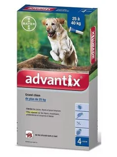 Bayer Bayer Preparat biobójczy dla psów o wadze 25-40kg Advantix op 4 pipety - Artykuły przeciw pasożytom - miniaturka - grafika 2
